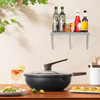 GustoWave Étagère murale en acier inoxydable robuste avec dosseret et supports pour cuisines, restaurants, bars, argent