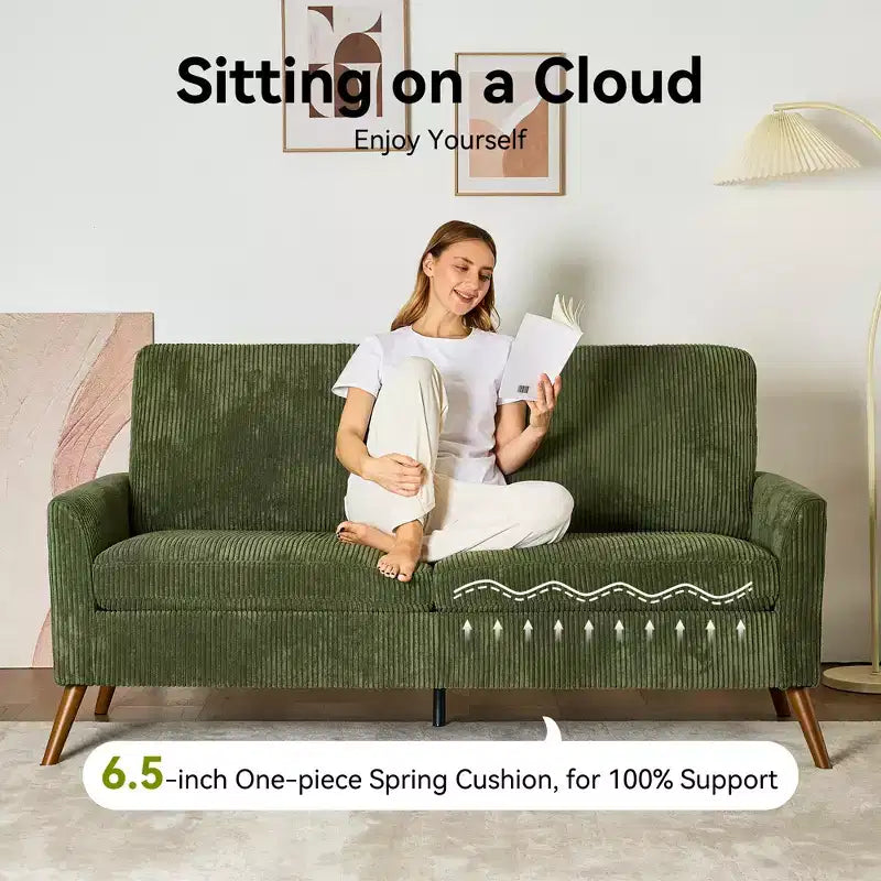 Dyonery 68 Loveseat Sofa, Canapé confortable pour salon, Canapé deux places moderne du milieu du siècle, Petits canapés pour chambre à coucher ou bureau, montage sans outils