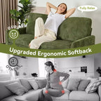Dyonery 68 Loveseat Sofa, Canapé confortable pour salon, Canapé deux places moderne du milieu du siècle, Petits canapés pour chambre à coucher ou bureau, montage sans outils