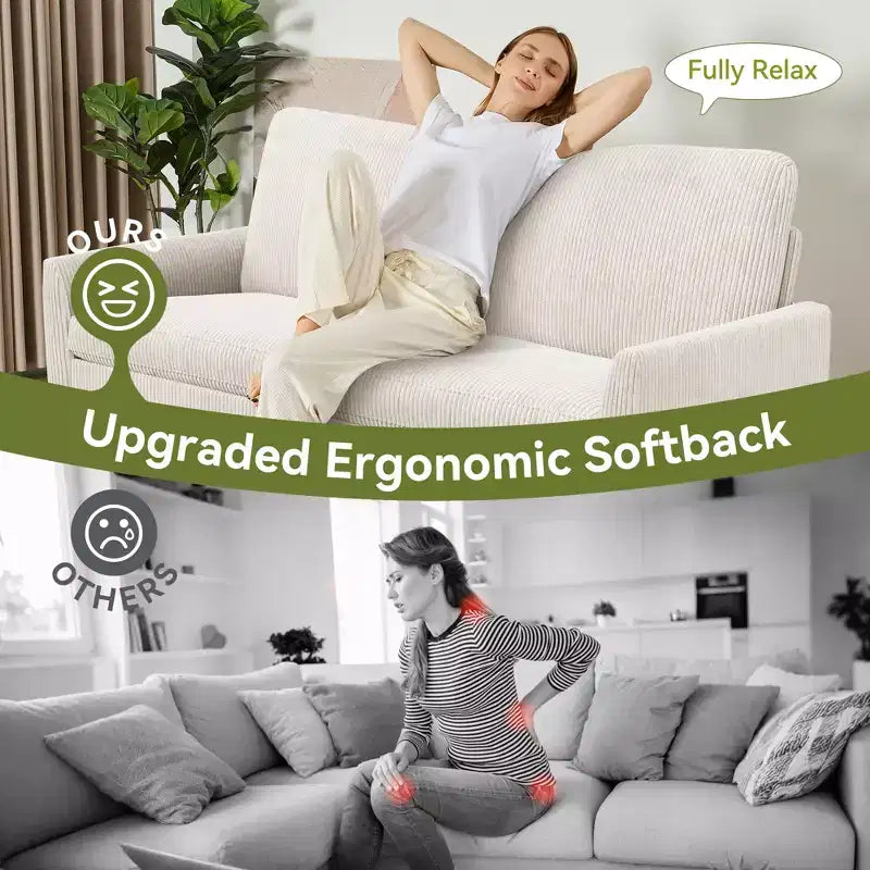 Dyonery 68 Loveseat Sofa, Canapé confortable pour salon, Canapé deux places moderne du milieu du siècle, Petits canapés pour chambre à coucher ou bureau, montage sans outils