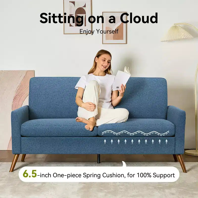 Dyonery 68 Loveseat Sofa, Canapé confortable pour salon, Canapé deux places moderne du milieu du siècle, Petits canapés pour chambre à coucher ou bureau, montage sans outils