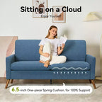 Dyonery 68 Loveseat Sofa, Canapé confortable pour salon, Canapé deux places moderne du milieu du siècle, Petits canapés pour chambre à coucher ou bureau, montage sans outils