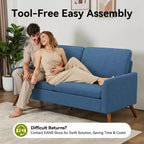 Dyonery 68 Loveseat Sofa, Canapé confortable pour salon, Canapé deux places moderne du milieu du siècle, Petits canapés pour chambre à coucher ou bureau, montage sans outils