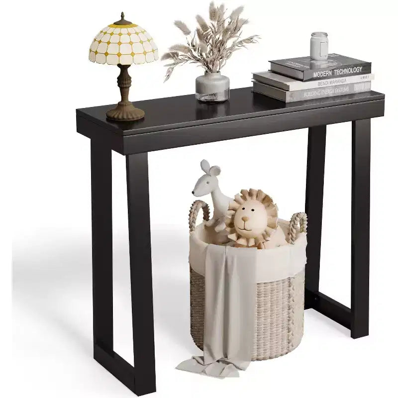 VINGLI 42.9 Console Table, Solid Wood Entryway Table, Narrow Sofa Table for Living Room, Entrance, Natural Wood