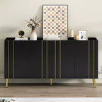 Meuble à chaussures luxueux CLIHOME avec 5 pieds en métal, meuble TV moderne avec 4 étagères réglables pour téléviseurs jusqu'à 70 pouces, buffet minimaliste