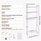 Étagère de Rangement pour Toilettes VEVOR, Organisateur de Salle de Bain 3 Niveaux Réglable, Étagère en Bambou avec 3 Crochets, Convient à la Plupart des Toilettes, Blanc