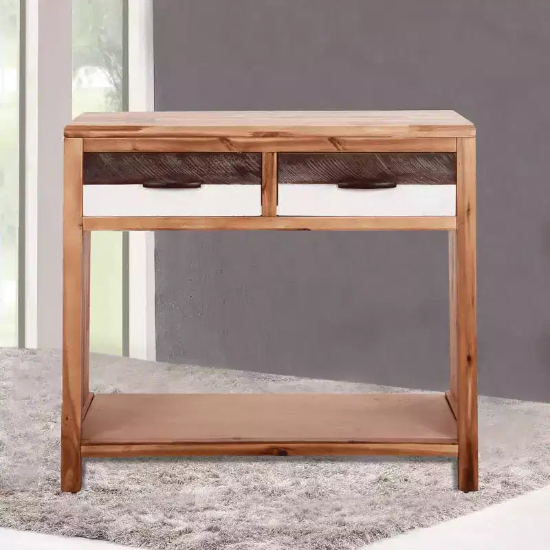 vidaXL Table Console Bois d'Acacia Massif et Bois d'Ingénierie 86x30x75 cm