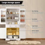 Meuble de rangement haut de cuisine de 71,7 po, buffet de rangement autoportant avec étagères réglables, vaisselier en bois