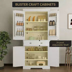 Meuble de rangement haut de cuisine de 71,7 po, buffet de rangement autoportant avec étagères réglables, vaisselier en bois
