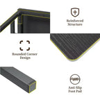 Ensemble table et chaises de salle à manger CuisinSmart pour 4 personnes, table de cuisine avec 2 bancs, ensemble de salle à manger avec porte-bouteilles, marron, noir, gris