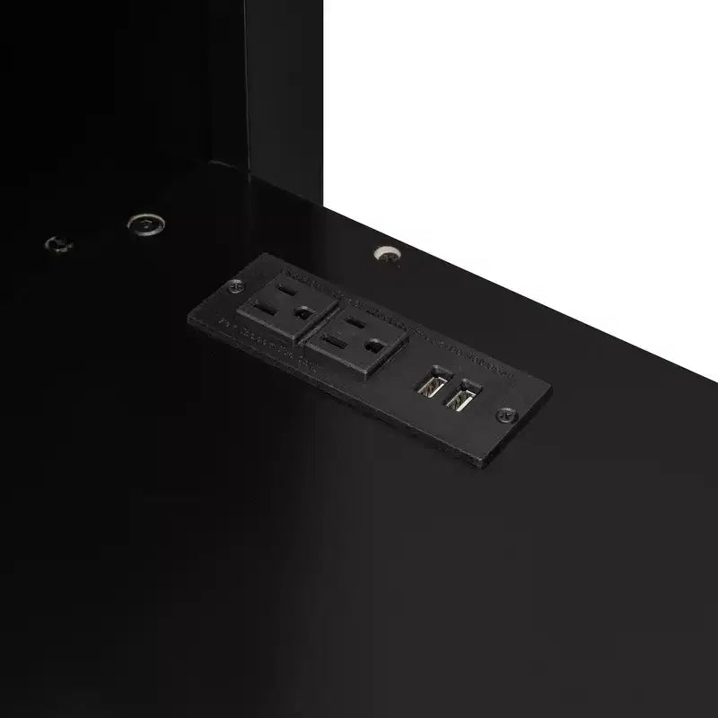Lit mezzanine double Merax avec bureau, armoire, lumières LED RVB et port de chargement USB - Cadre noir élégant avec de multiples espaces de rangement pour les amateurs de jeux