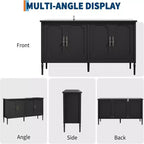 GustoWave 59 Buffet Moderne avec Rangement, 4 Portes et Étagères Réglables, Meuble Bar à Café