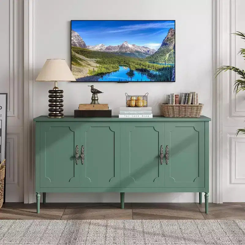 GustoWave 59 Buffet Moderne avec Rangement, 4 Portes et Étagères Réglables, Meuble Bar à Café