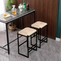 MAYEERTY Set of 2 Backless Bar Stools Paper Rope Woven for Kitchen Home