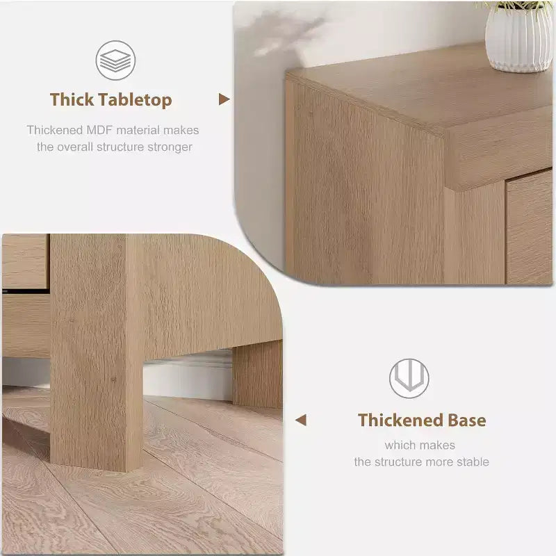 Meuble TV de ferme GustoWave pour téléviseurs de 75/80 pouces, meuble de rangement long de 70 pouces avec 6 tiroirs de rangement et étagère pour barre de son