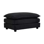 Canapé modulable en forme de U pour salon, canapé sectionnel convertible 5 places avec 1 pouf en chenille beige