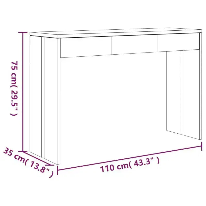vidaXL Console 110x35x75 cm Bois de teck massif