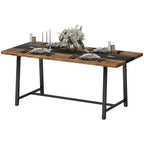 Table à manger industrielle HOMCOM pour 8 personnes, table de cuisine rectangulaire de 180 cm avec grand plateau et pieds en acier pour salle à manger