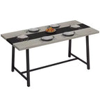 Table à manger industrielle HOMCOM pour 8 personnes, table de cuisine rectangulaire de 180 cm avec grand plateau et pieds en acier pour salle à manger