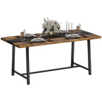 Table à manger industrielle HOMCOM pour 8 personnes, table de cuisine rectangulaire de 180 cm avec grand plateau et pieds en acier pour salle à manger
