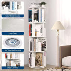 Étagère à Livres Rotative Zstar à 4 Niveaux, Bibliothèque d'Angle Compacte pour Petits Espaces, Organisateur de Rangement en Bois Rotatif à 360° pour Chambre à Coucher, Salon
