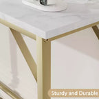 9.1 Console étroite avec prises, Table de canapé derrière le canapé pour salon, Table de couloir industrielle pour entrée, Foyer-Or