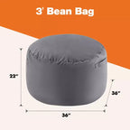 MAYEERTY Pouf géant 120cm rempli de mousse, Housse douce et amovible, Confortable pour adultes, enfants, salon, chambre, dortoir