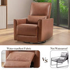 Fauteuil inclinable, pivotant et à bascule, inclinable manuel en cuir, fauteuil à bascule confortable, pour salon, chambre à coucher, marron