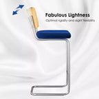 PexFix Lot de 2 tabourets de bar à hauteur de comptoir, tabourets de bar en velours rembourrés avec dossier en rotin, tabourets de 30 po de hauteur, chaises de bar sans accoudoirs pour îlot de cuisine, bleus