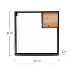 Étagère murale en métal Storied Home avec boîte en bois, noire