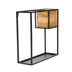 Étagère murale en métal Storied Home avec boîte en bois, noire