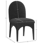 Meridian Furniture, Chaise de salle à manger Waldorf en tissu bouclé