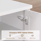 Meuble TV blanc GustoWave pour téléviseur jusqu'à 65 pouces, centre de divertissement avec rangement et tiroir pour salon, chambre à coucher