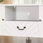 Meuble TV blanc GustoWave pour téléviseur jusqu'à 65 pouces, centre de divertissement avec rangement et tiroir pour salon, chambre à coucher