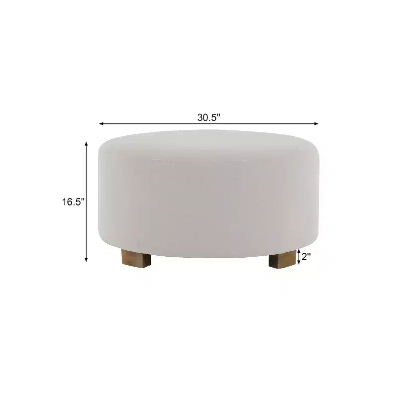 Christopher Knight Home Elsu Pouf rond moderne rembourré en bois d'hévéa