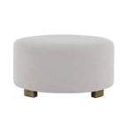 Christopher Knight Home Elsu Pouf rond moderne rembourré en bois d'hévéa