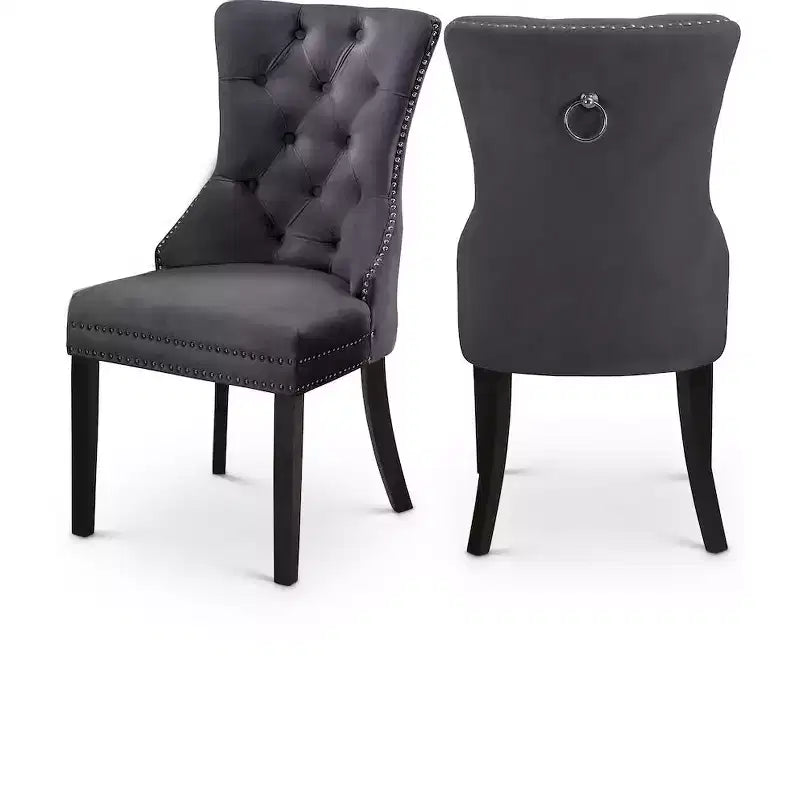 Meridian Furniture,Nikki Velvet Dining Chair, Set of 2