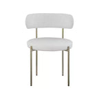Meridian Furniture, Chaises de salle à manger Beacon en cuir vegan et tissu bouclé, lot de 2
