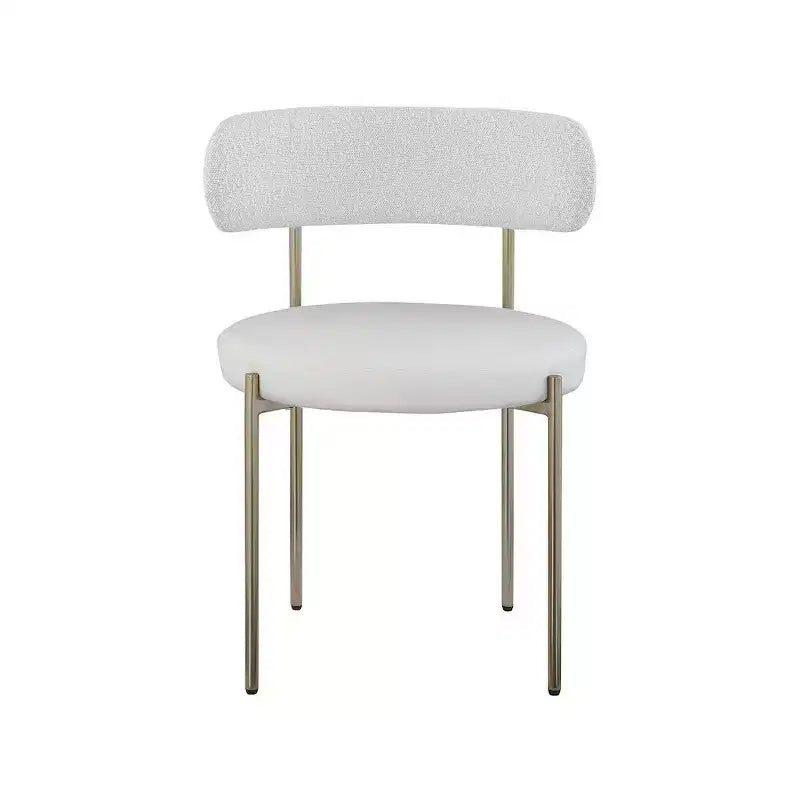 Meridian Furniture, Chaises de salle à manger Beacon en cuir vegan et tissu bouclé, lot de 2