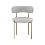 Meridian Furniture, Chaises de salle à manger Beacon en cuir vegan et tissu bouclé, lot de 2