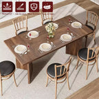 CuisinSmart Table à manger 180 cm pour 6 personnes, table de cuisine rectangulaire de style rustique avec cadre robuste, bureau long et table de dîner en bois épaissi