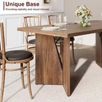 CuisinSmart Table à manger 180 cm pour 6 personnes, table de cuisine rectangulaire de style rustique avec cadre robuste, bureau long et table de dîner en bois épaissi