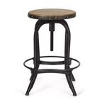 Tabourets de bar pivotants industriels sans dossier et réglables en bois de sapin Cedarville GDFStudio (lot de 2)