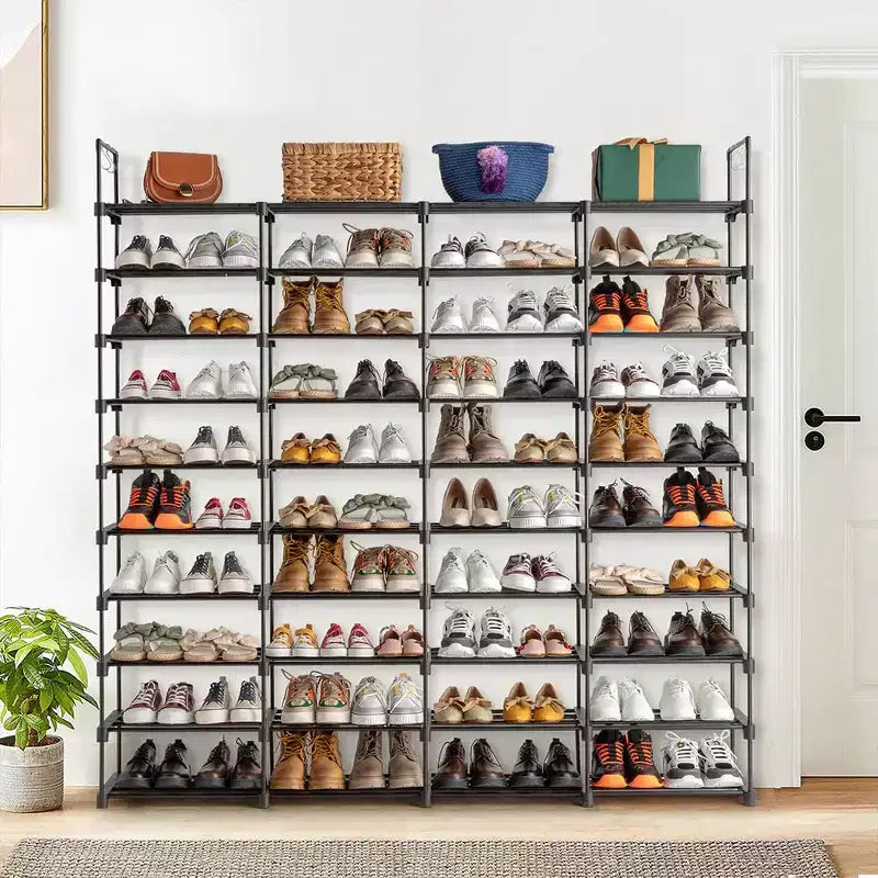 Étagère à Chaussures 10 Niveaux, Organisateur de Rangement pour Chaussures, Meuble de Rangement pour 72 Paires de Chaussures pour Placard