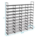 Étagère à Chaussures 10 Niveaux, Organisateur de Rangement pour Chaussures, Meuble de Rangement pour 72 Paires de Chaussures pour Placard