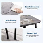 Ensemble table à manger CuisinSmart pour 4, table de cuisine avec 2 bancs rembourrés, ensemble de salle à manger 3 pièces pour petit espace