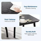 Ensemble table à manger CuisinSmart pour 4, table de cuisine avec 2 bancs rembourrés, ensemble de salle à manger 3 pièces pour petit espace