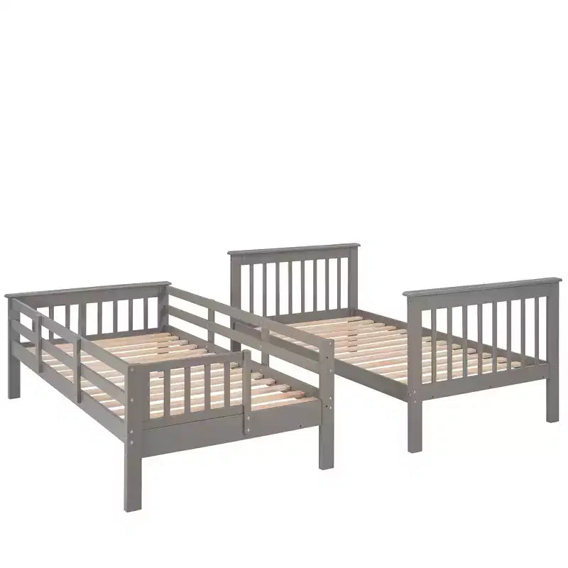 Lit superposé jumeau sur jumeau avec escalier, rangement et barrière de sécurité pour chambre à coucher, dortoir, couleur blanche