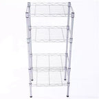 1 ensemble d'étagères de rangement rectangulaires à 4 niveaux en acier au carbone + ABS XM-207S