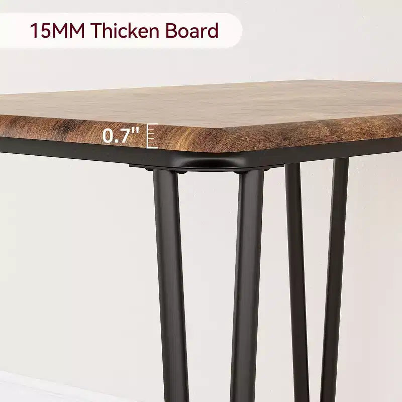 CuisinSmart - Table de salle à manger pour 4 personnes avec chaises rembourrées, petit ensemble table et chaises, ensemble de salle à manger pour 4 personnes, ensemble table à manger rectangulaire.
